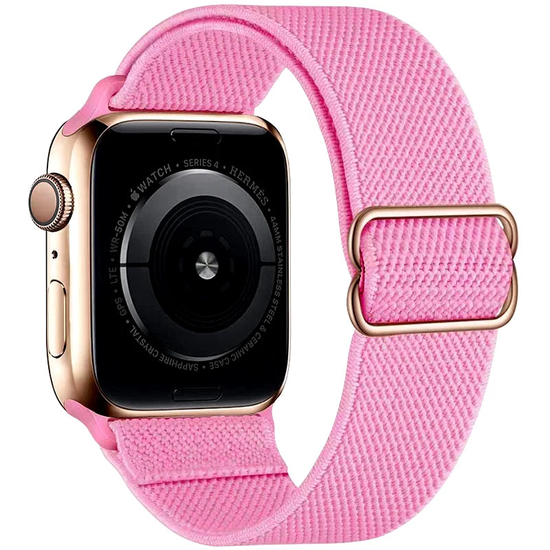 Nylon Elastic Bracelet for Apple Watch Ultra 2 Band 49mm 45mm 41mm 44mm 40mm 46mm 42mm Series 10/9/8/7/6/5/4/SE2