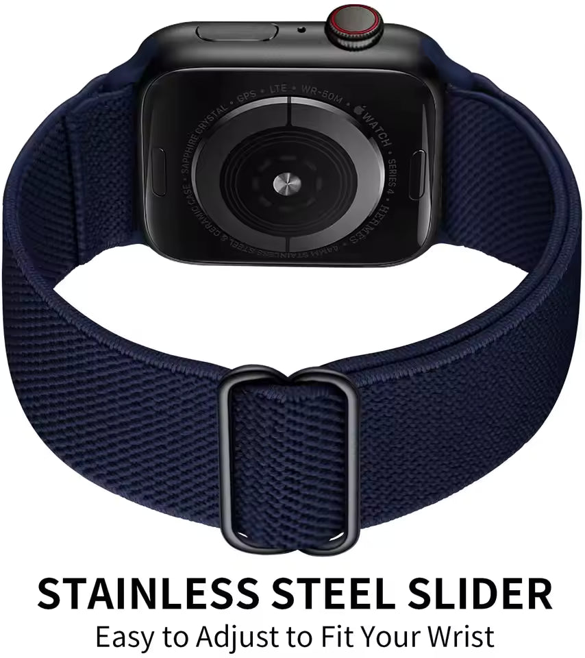 Nylon Elastic Bracelet for Apple Watch Ultra 2 Band 49mm 45mm 41mm 44mm 40mm 46mm 42mm Series 10/9/8/7/6/5/4/SE2