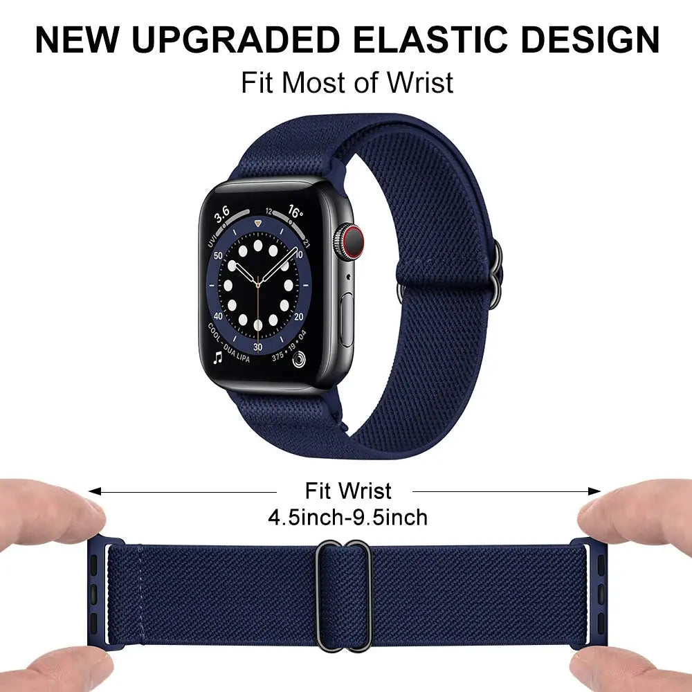 Nylon Elastic Bracelet for Apple Watch Ultra 2 Band 49mm 45mm 41mm 44mm 40mm 46mm 42mm Series 10/9/8/7/6/5/4/SE2