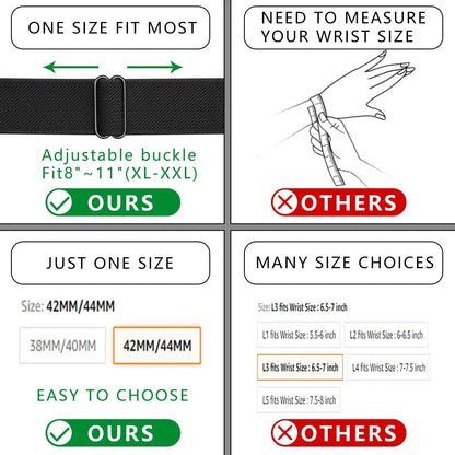 Nylon Elastic Bracelet for Apple Watch Ultra 2 Band 49mm 45mm 41mm 44mm 40mm 46mm 42mm Series 10/9/8/7/6/5/4/SE2