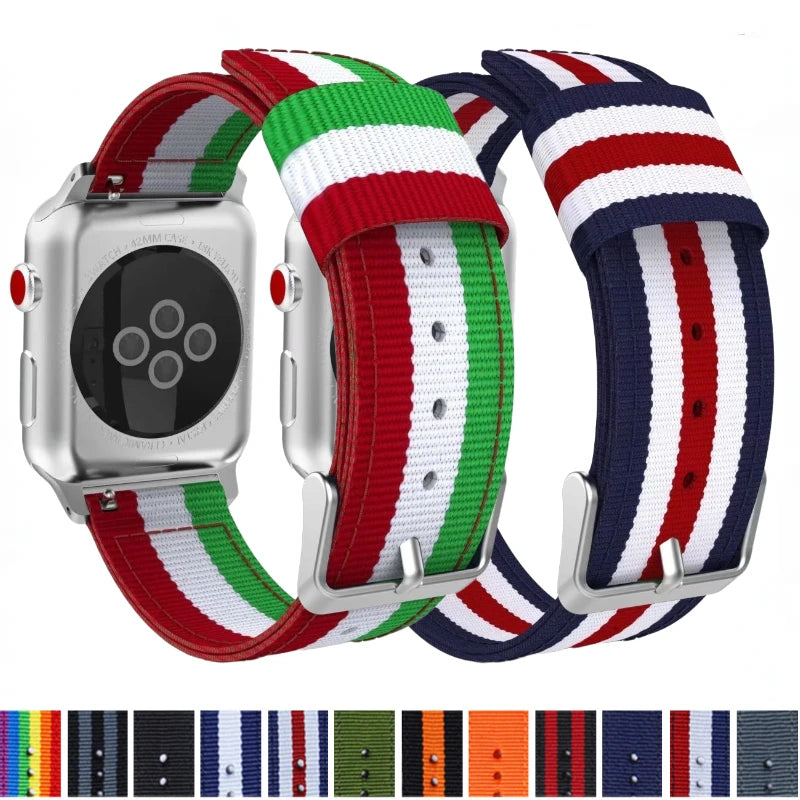 Nylon Sport Strap for Apple Watch Ultra Band 46mm 45mm 49mm 44mm 41mm 40mm 42mm Series 11/10/9/8/7/6/5/4/SE3