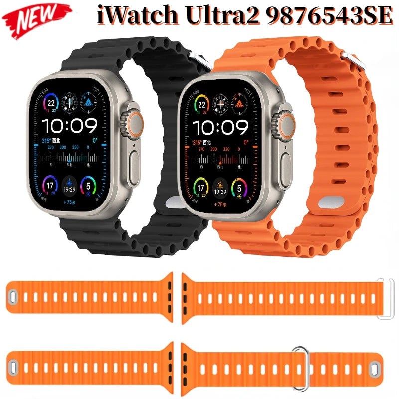 Ocean Silicone Strap for Apple Watch Band iWatch Series Ultra/11/10/9/8/7/6/5/4/SE