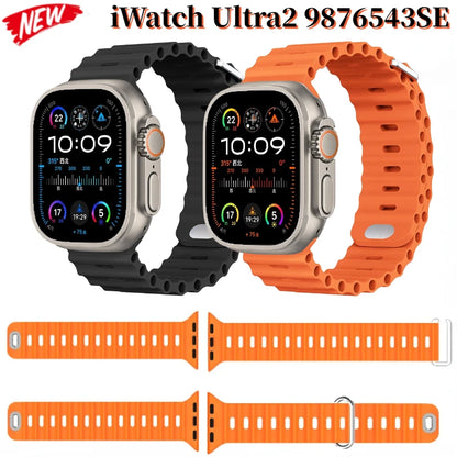 Ocean Silicone Strap for Apple Watch Band iWatch Series Ultra/11/10/9/8/7/6/5/4/SE