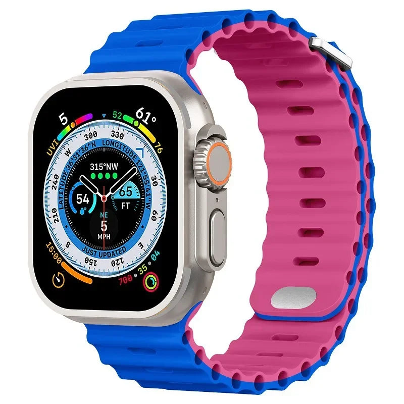 Ocean Silicone Strap for Apple Watch Band iWatch Series Ultra/11/10/9/8/7/6/5/4/SE