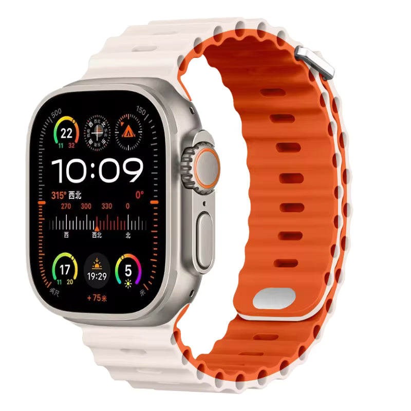 Ocean Silicone Strap for Apple Watch Band iWatch Series Ultra/11/10/9/8/7/6/5/4/SE