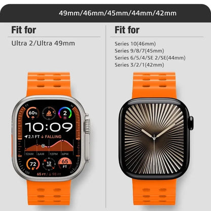Ocean Sport Silicone Strap for Apple Watch iWatch Ultra2 Band 49mm 46mm 45mm 44mm Series 10/9/8/7/6/5/4/SE