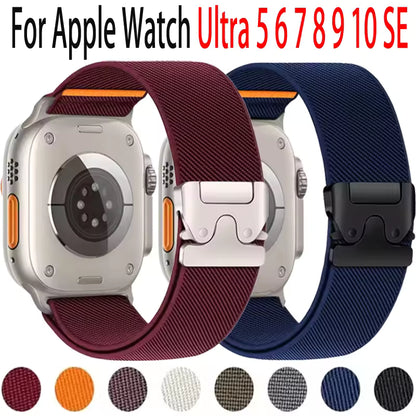 Parachute Elastic Nylon Strap for Apple Watch Band iWatch Series Ultra3/2/11/10/9/8/7/6/5/SE