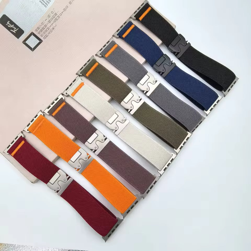 Parachute Elastic Nylon Strap for Apple Watch Band iWatch Series Ultra3/2/11/10/9/8/7/6/5/SE