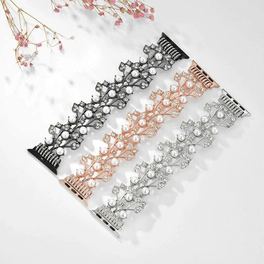 Pearl Elastic Beaded Bracelet for Apple Watch Band iWatch Series 10/9/8/7/6/5/4/SE