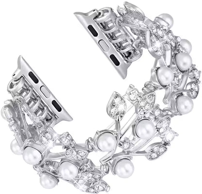 Pearl Elastic Beaded Bracelet for Apple Watch Band iWatch Series 10/9/8/7/6/5/4/SE