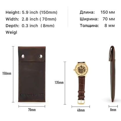 Portable Genuine Cowhide Leather Watch Case - 3/5/10 pcs. Wholesale Watch Pouch