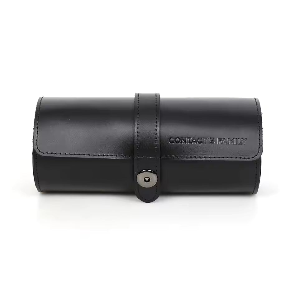 Genuine Leather 3-Slot Watch Roll Case - Portable Watch Holder Gift for Men & Women