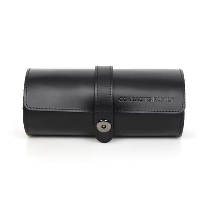 Genuine Leather 3-Slot Watch Roll Case - Portable Watch Holder Gift for Men & Women