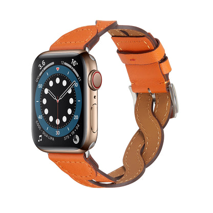 Premium Braided Leather Strap for Apple Watch Band iWatch Series Ultra2/10/9/8/7/6/5/4/3/SE