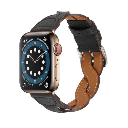 Premium Braided Leather Strap for Apple Watch Band iWatch Series Ultra2/10/9/8/7/6/5/4/3/SE