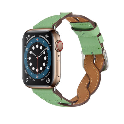 Premium Braided Leather Strap for Apple Watch Band iWatch Series Ultra2/10/9/8/7/6/5/4/3/SE
