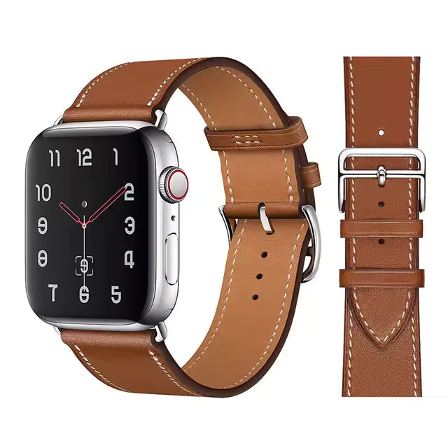 Premium Leather Strap for Apple Watch Ultra2 Band 49mm 46mm 45mm 41mm 44mm 42mm 40mm Series 10/9/8/7/6/5/4/SE