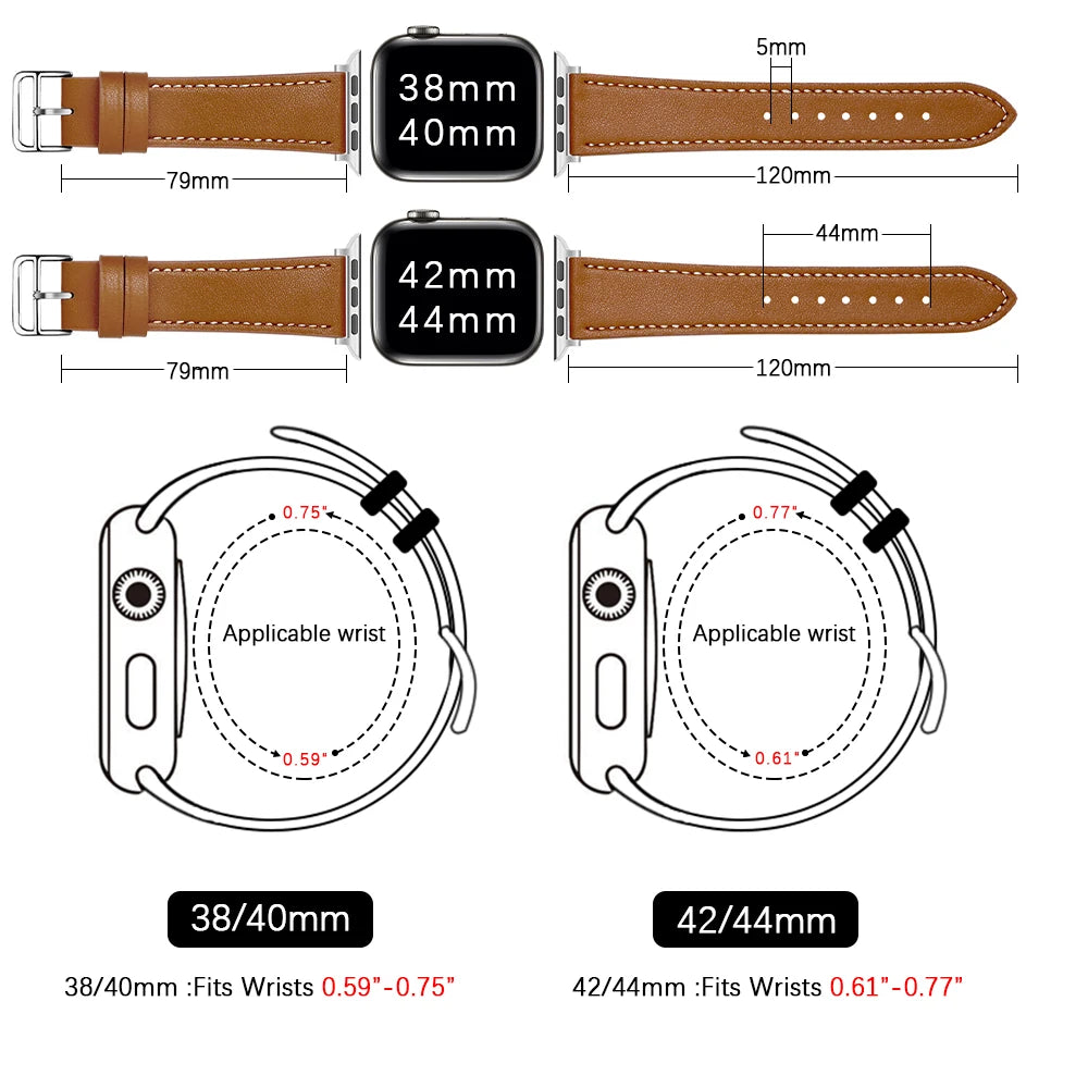 Premium Leather Strap for Apple Watch Ultra2 Band 49mm 46mm 45mm 41mm 44mm 42mm 40mm Series 10/9/8/7/6/5/4/SE