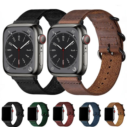 Premium Leather Three-Button Bracelet for Apple Watch Ultra Band 49mm 46mm 45mm 41mm 44mm 42mm 40mm Series 10/9/8/7/6/5/4/SE