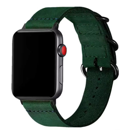 Premium Leather Three-Button Bracelet for Apple Watch Ultra Band 49mm 46mm 45mm 41mm 44mm 42mm 40mm Series 10/9/8/7/6/5/4/SE