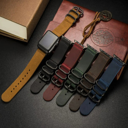 Premium Leather Three-Button Bracelet for Apple Watch Ultra Band 49mm 46mm 45mm 41mm 44mm 42mm 40mm Series 10/9/8/7/6/5/4/SE