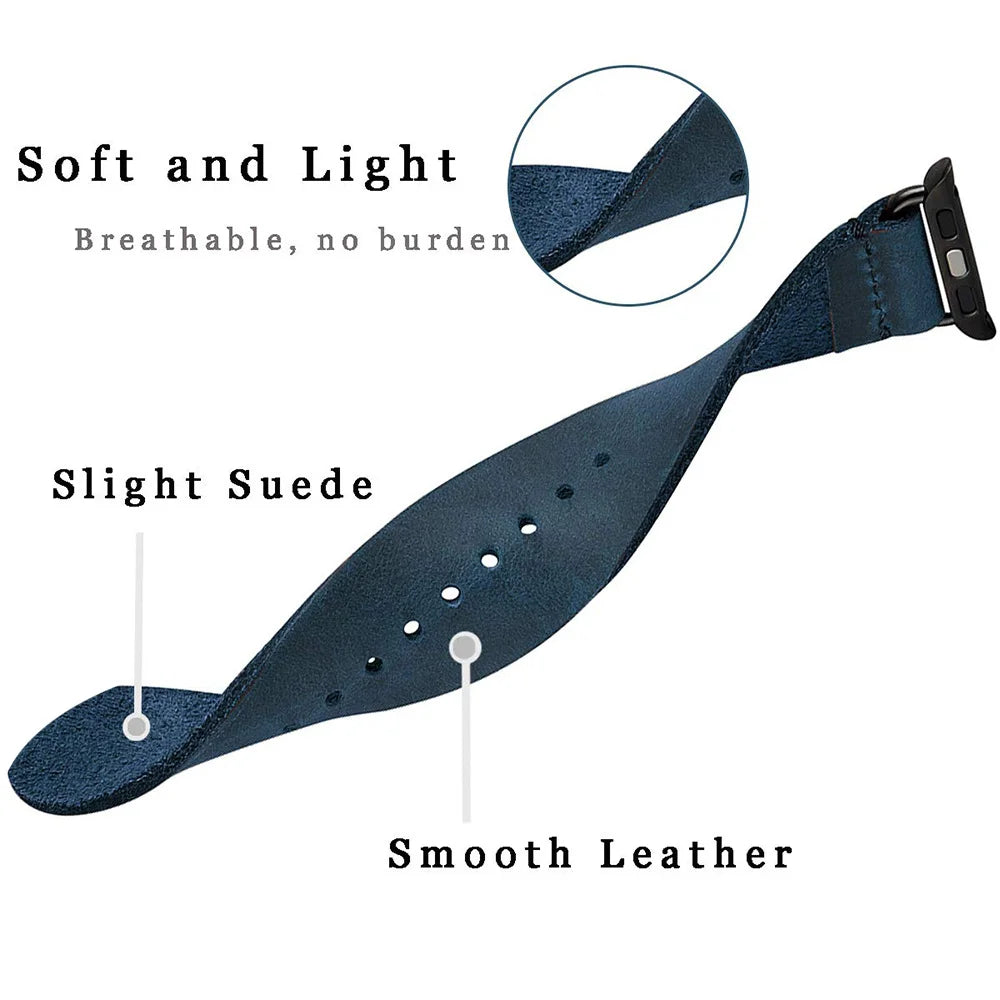 Premium Leather Three-Button Bracelet for Apple Watch Ultra Band 49mm 46mm 45mm 41mm 44mm 42mm 40mm Series 10/9/8/7/6/5/4/SE