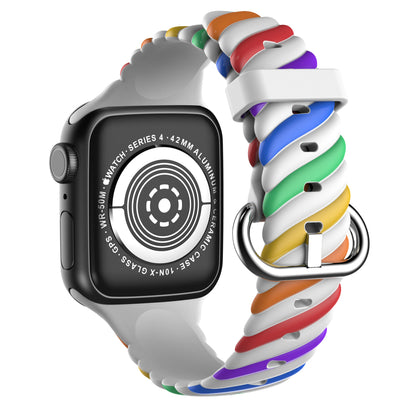 Rainbow Pattern Silicone Bracelet for Apple Watch iWatch Ultra2 Band 49mm 42mm 46mm 45mm 44mm 40mm Series 10/9/8/7/6/5/4/3/SE