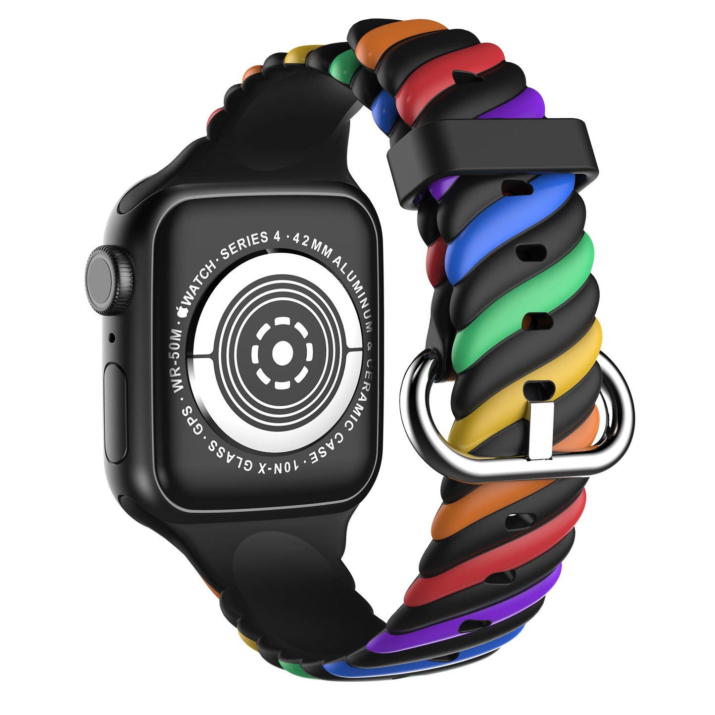 Rainbow Pattern Silicone Bracelet for Apple Watch iWatch Ultra2 Band 49mm 42mm 46mm 45mm 44mm 40mm Series 10/9/8/7/6/5/4/3/SE