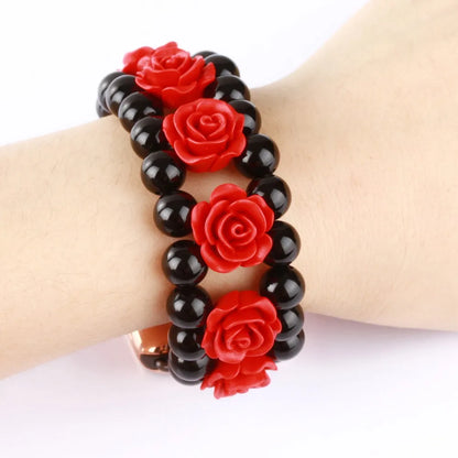 Rose Flower Agate Bracelet for Apple Watch Band iWatch Series Ultra/10/9/8/7/6/5/4/3/SE
