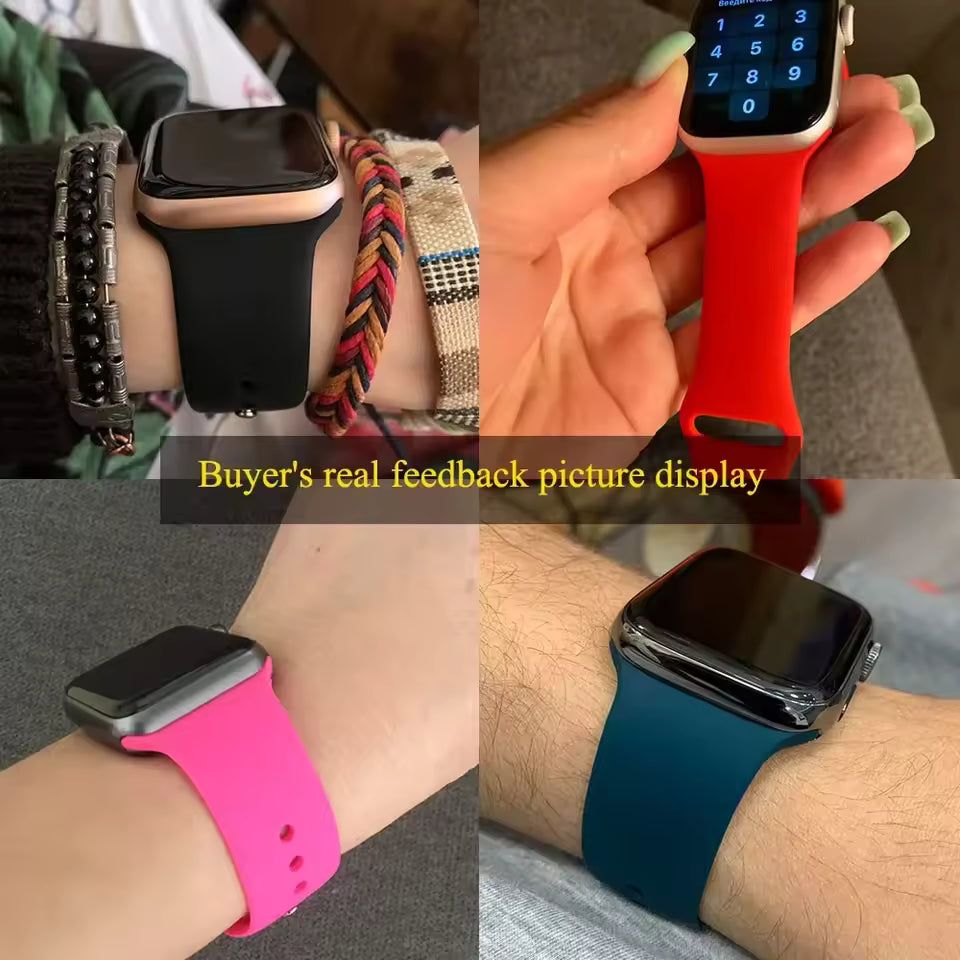 Silicone Bracelet for Apple Watch Band iWatch Series Ultra/3/11/10/9/8/7/6/5/4/SE