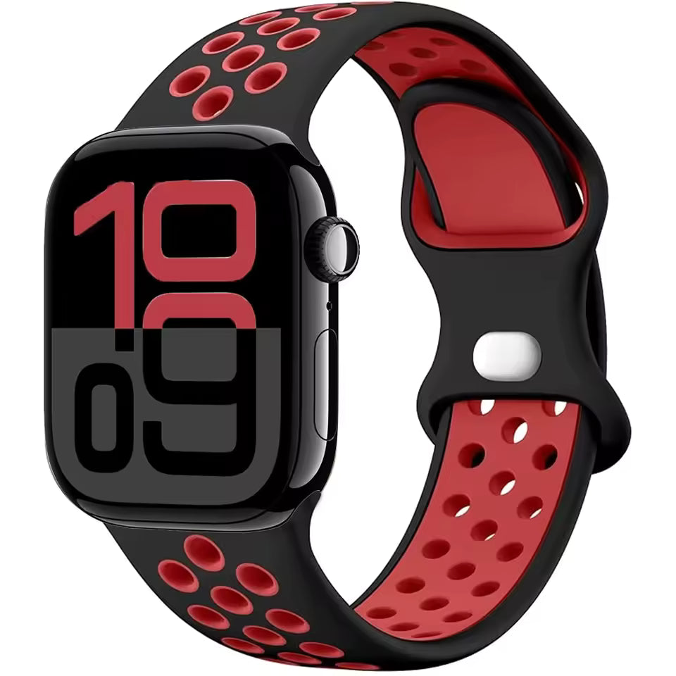 Silicone Breathable Bracelet for Apple Watch Band iWatch Series Ultra2/10/9/8/7/6/5/4/SE