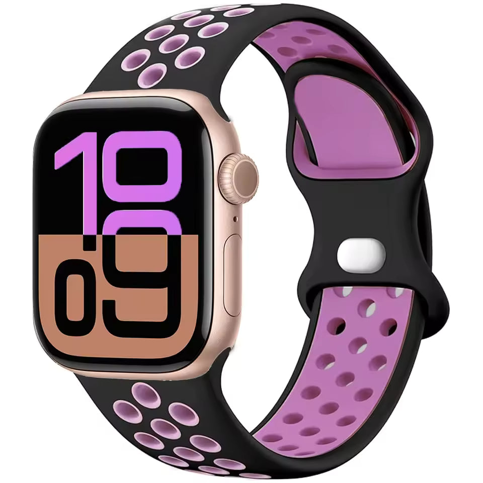 Silicone Breathable Bracelet for Apple Watch Band iWatch Series Ultra2/10/9/8/7/6/5/4/SE