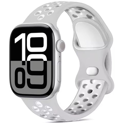 Silicone Breathable Bracelet for Apple Watch Band iWatch Series Ultra2/10/9/8/7/6/5/4/SE