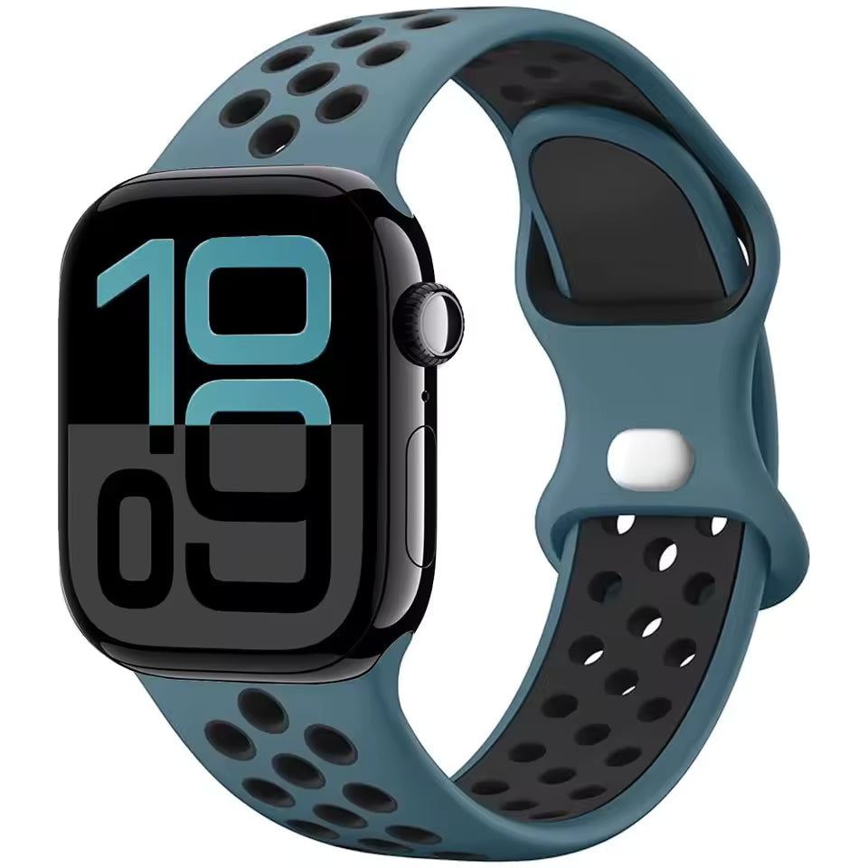 Silicone Breathable Bracelet for Apple Watch Band iWatch Series Ultra2/10/9/8/7/6/5/4/SE