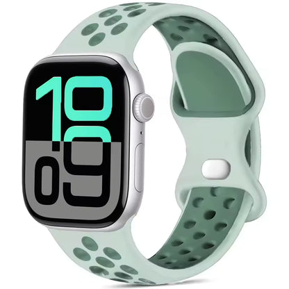 Silicone Breathable Bracelet for Apple Watch Band iWatch Series Ultra2/10/9/8/7/6/5/4/SE
