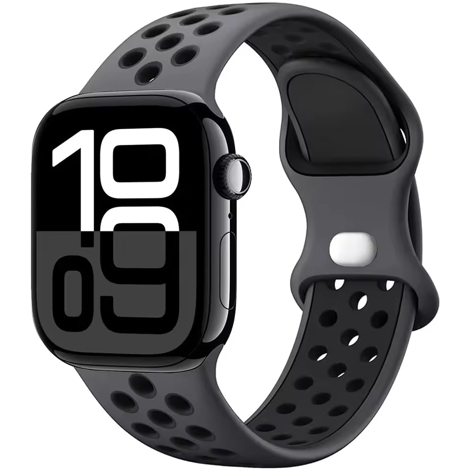 Silicone Breathable Bracelet for Apple Watch Band iWatch Series Ultra2/10/9/8/7/6/5/4/SE