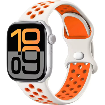 Silicone Breathable Bracelet for Apple Watch Band iWatch Series Ultra2/10/9/8/7/6/5/4/SE