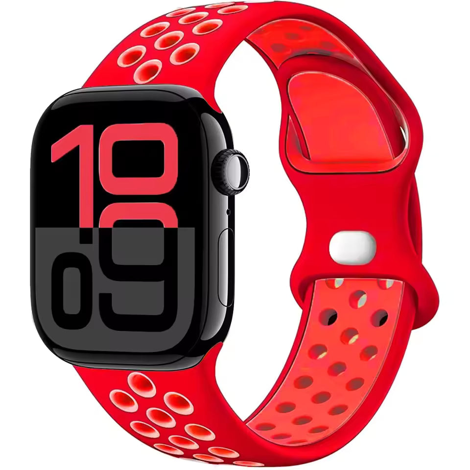 Silicone Breathable Bracelet for Apple Watch Band iWatch Series Ultra2/10/9/8/7/6/5/4/SE