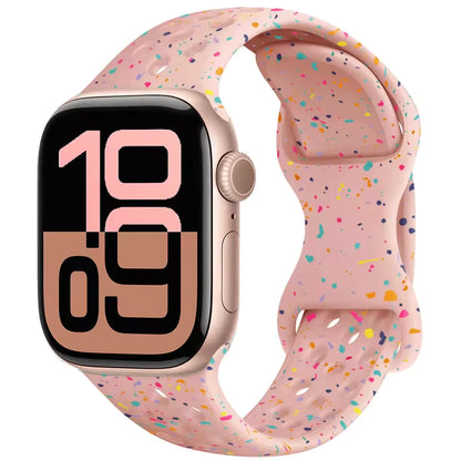 Silicone Breathable Bracelet for Apple Watch Band iWatch Series Ultra2/10/9/8/7/6/5/4/SE