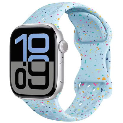 Silicone Breathable Bracelet for Apple Watch Band iWatch Series Ultra2/10/9/8/7/6/5/4/SE