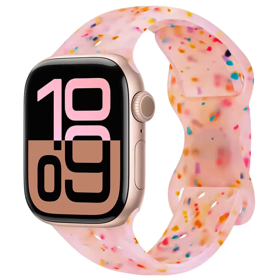 Silicone Breathable Bracelet for Apple Watch Band iWatch Series Ultra2/10/9/8/7/6/5/4/SE