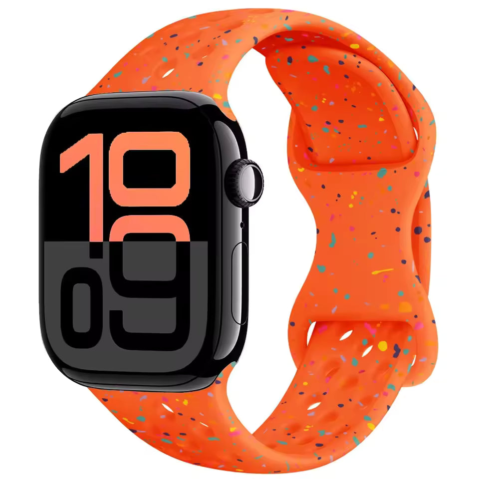 Silicone Breathable Bracelet for Apple Watch Band iWatch Series Ultra2/10/9/8/7/6/5/4/SE