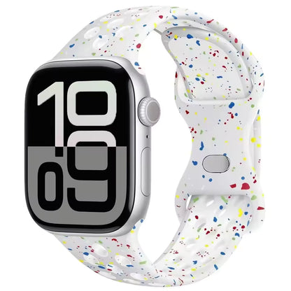 Silicone Breathable Bracelet for Apple Watch Band iWatch Series Ultra2/10/9/8/7/6/5/4/SE