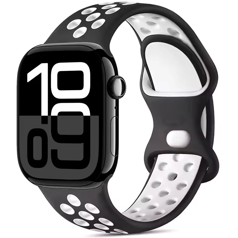 Silicone Breathable Bracelet for Apple Watch Band iWatch Series Ultra2/10/9/8/7/6/5/4/SE