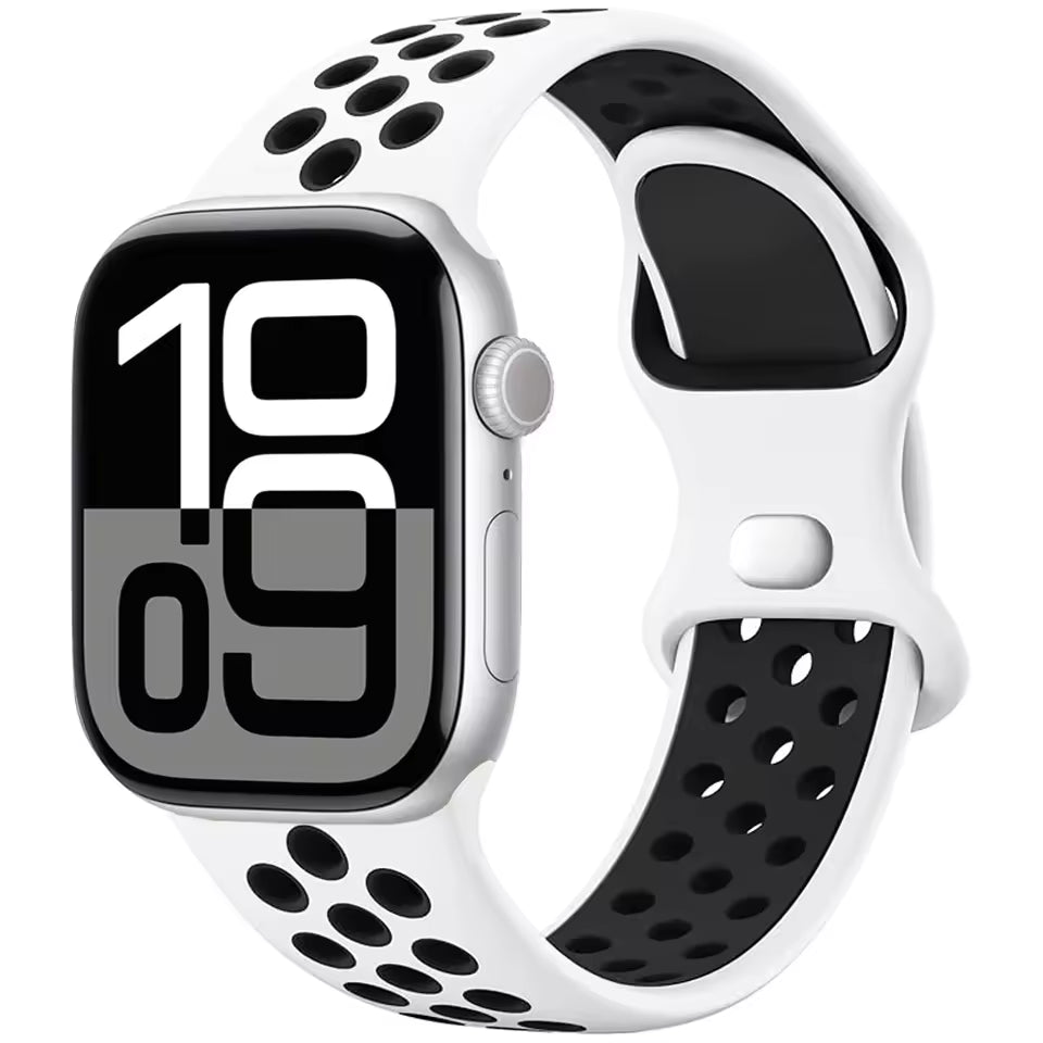 Silicone Breathable Bracelet for Apple Watch Band iWatch Series Ultra2/10/9/8/7/6/5/4/SE