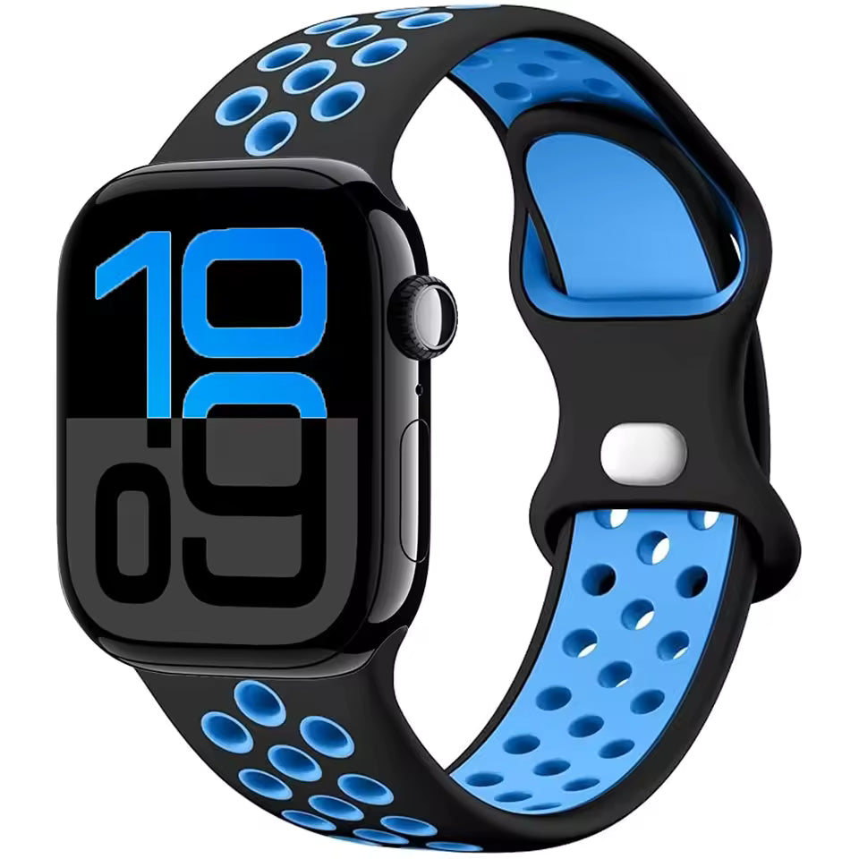 Silicone Breathable Bracelet for Apple Watch Band iWatch Series Ultra2/10/9/8/7/6/5/4/SE