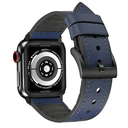 Silicone+Leather Strap for Apple Watch Band iWatch Series Ultra3/11/10/9/8/7/6/5/4/SE