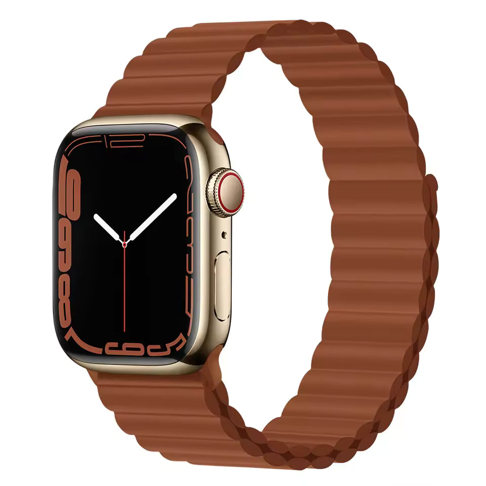 Silicone Magnetic Bracelet for Apple Watch Band iWatch Series Ultra3/11/10/9/8/7/6/5/4/SE