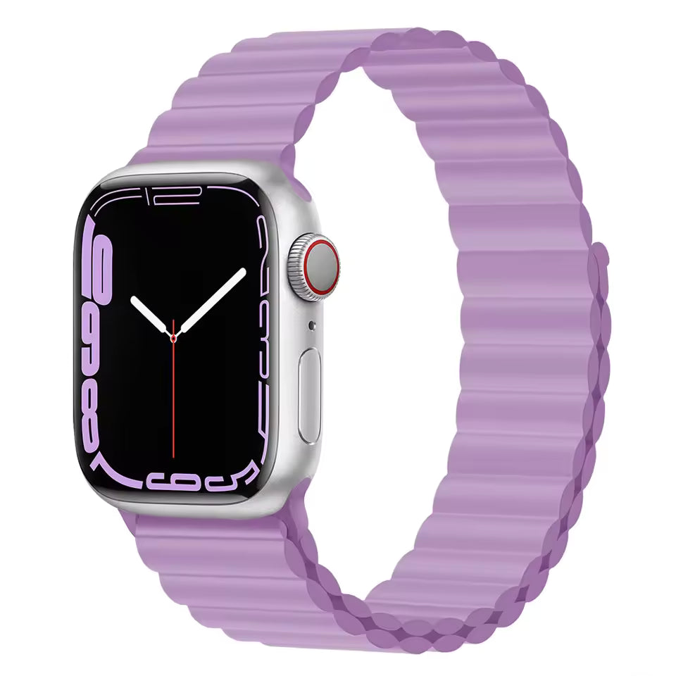 Silicone Magnetic Bracelet for Apple Watch Band iWatch Series Ultra3/11/10/9/8/7/6/5/4/SE