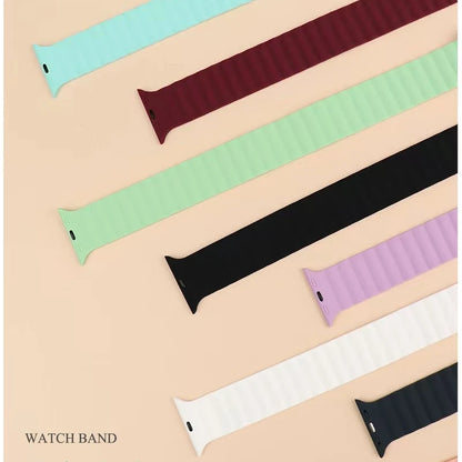 Silicone Magnetic Bracelet for Apple Watch Band iWatch Series Ultra3/11/10/9/8/7/6/5/4/SE